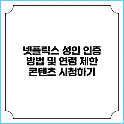 넷플릭스 성인 인증 방법 및 연령 제한 콘텐츠 시청하기