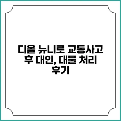 디올 뉴니로 교통사고 후 대인, 대물 처리 후기