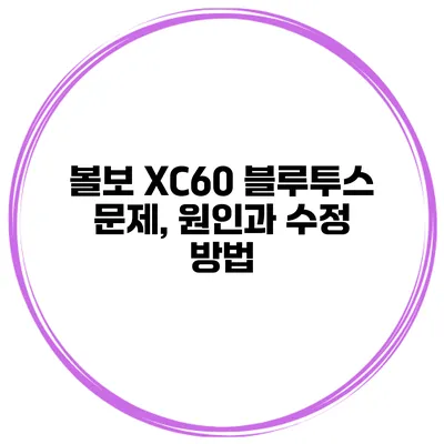 볼보 XC60 블루투스 문제, 원인과 수정 방법