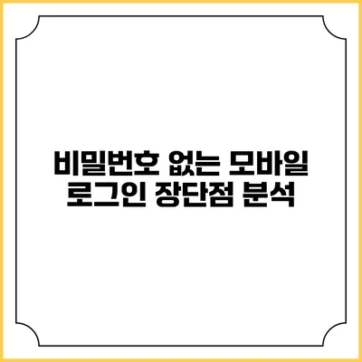 비밀번호 없는 모바일 로그인 장단점 분석