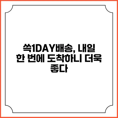 쓱1DAY배송, 내일 한 번에 도착하니 더욱 좋다