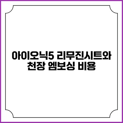 아이오닉5 리무진시트와 천장 엠보싱 비용