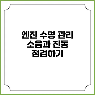 엔진 수명 관리 소음과 진동 점검하기