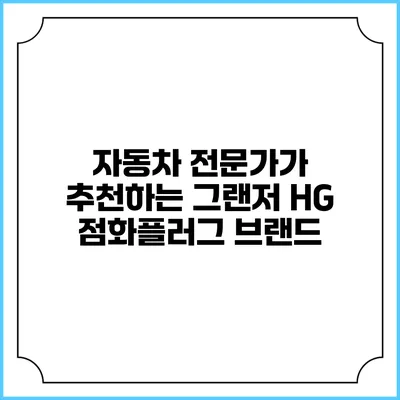 자동차 전문가가 추천하는 그랜저 HG 점화플러그 브랜드