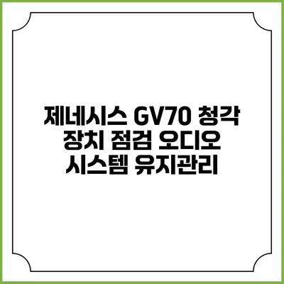 제네시스 GV70 청각 장치 점검 오디오 시스템 유지관리