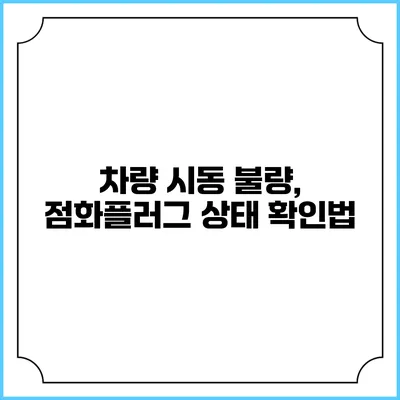 차량 시동 불량, 점화플러그 상태 확인법